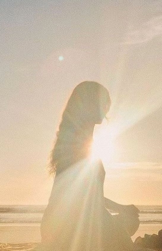 Peaceful sunset silhouette